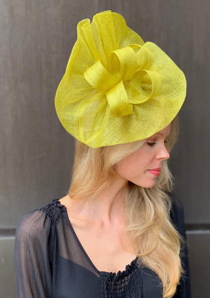 Tia Big Lime Derby Fascinator Lime Green / Yellow Kentucky Derby Fascinator,Royal Wedding Hat, Spring Racing Headband,Fancy Fascinator Hat Lime,Ladies Tea-Party Hat