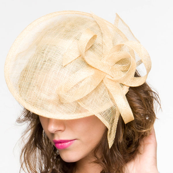 Milly Champagne /Neutral Fascinator, Kentucky Derby Hat, Fancy Hat, Neutral Color Hat, Ladies Wedding Hat, Champagne Fascinator, Royal Hat