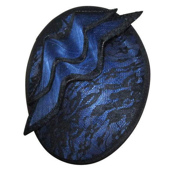 Caprice Royal Blue & Black Fascinator, Kentucky Derby Fascinator Hat, Spring Racing Fashion 2023, Wedding Hats for Women, Tea-Party Headband
