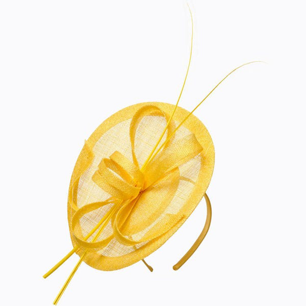Lulu Yellow Fascinator, Kentucky Derby Hat, Fancy Yellow Hat, Spring Racing Headband, Wedding Hats for Women, Ladies Hats, Tea-Party Hat
