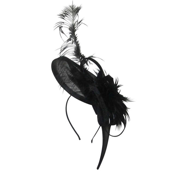 Zelda Black Fascinator, Kentucky Derby Headband, Fancy Hats for Women, Black Derby Hat, Tea-Party Headpiece, Royal Wedding Hats