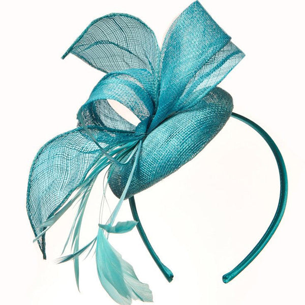 Betsy Turquoise/Aqua/ Teal Fascinator, Kentucky Derby Hat Teal, Spring Racing Headband, Ladies Wedding Millinery, Cocktail Hat,Tea-Party Hat