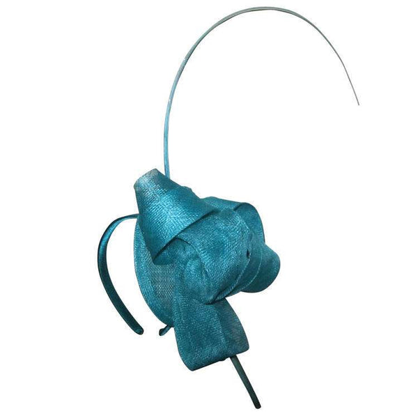 Cara Aqua/ Teal Fascinator Hat, Spring Racing Headband, Kentucky Derby Fascinator, Ladies Wedding Hat, Fancy Hats for Women, Tea-Party Hat