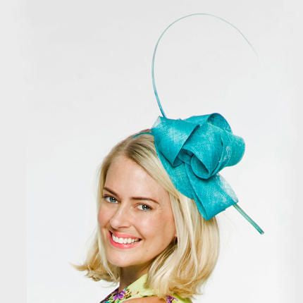 Cara Aqua/ Teal Fascinator Hat, Spring Racing Headband, Kentucky Derby Fascinator, Ladies Wedding Hat, Fancy Hats for Women, Tea-Party Hat