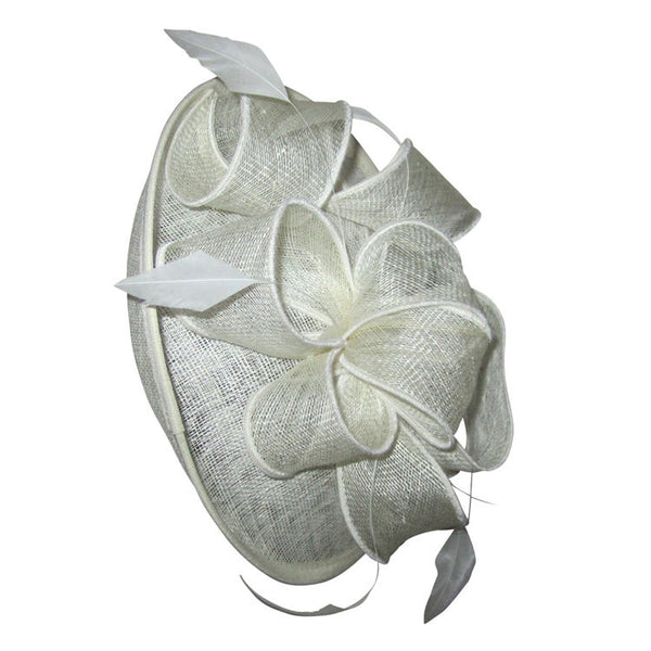 Megan Cream White Fascinator, Kentucky Derby Hat, KY Oaks Headband, White Spring Racing Hat, British Wedding Hat, Women's Tea-Party Hat