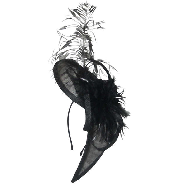 Zelda Black Fascinator, Kentucky Derby Headband, Fancy Hats for Women, Black Derby Hat, Tea-Party Headpiece, Royal Wedding Hats