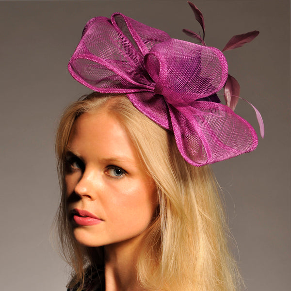 Eliza Purple Fascinator, Kentucky Derby Headband, Purple Spring Racing Hat, Kentucky Oaks Fascinator, Wedding Hat, Fancy Hats, Ladies Tea-Party Hat
