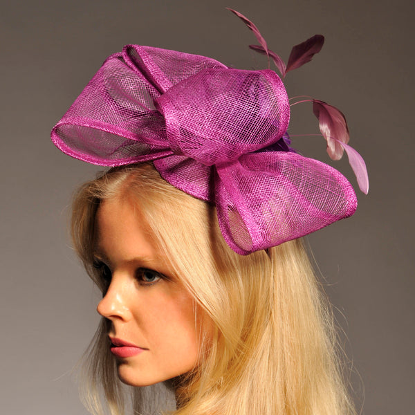 Eliza Purple Fascinator, Kentucky Derby Headband, Purple Spring Racing Hat, Kentucky Oaks Fascinator, Wedding Hat, Fancy Hats, Ladies Tea-Party Hat