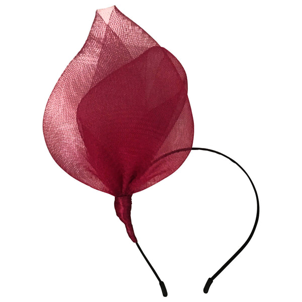 SALE ITEM* MIKA Cherry Red Fascinator, Maroon Kentucky Derby Fascinator, Cherry Oaks Headband, Spring Racing Fashion, Wedding Headpiece, Tea Hat