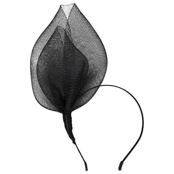 SALE ITEM* MIKA Crin Black Kentucky Derby Fascinator, Spring Racing, Royal Wedding Millinery, Fancy Hats for Women, Tea Hat with Headband