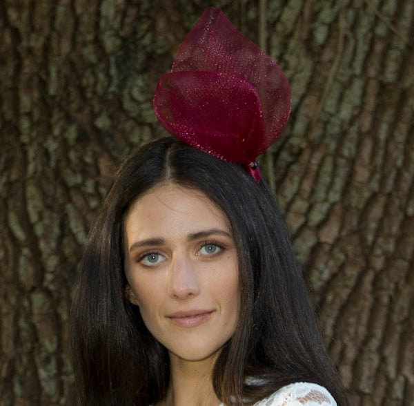 SALE ITEM* MIKA Crin Black Kentucky Derby Fascinator, Spring Racing, Royal Wedding Millinery, Fancy Hats for Women, Tea Hat with Headband