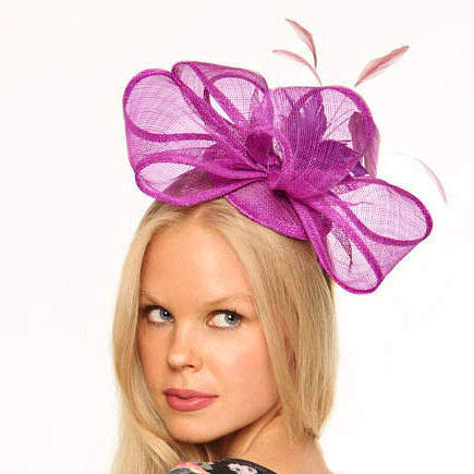Eliza Purple Fascinator, Kentucky Derby Headband, Purple Spring Racing Hat, Kentucky Oaks Fascinator, Wedding Hat, Fancy Hats, Ladies Tea-Party Hat