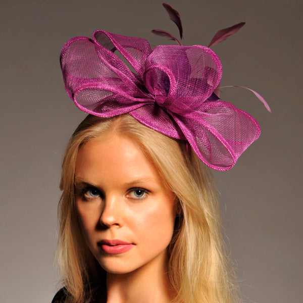 Eliza Purple Fascinator, Kentucky Derby Headband, Purple Spring Racing Hat, Kentucky Oaks Fascinator, Wedding Hat, Fancy Hats, Ladies Tea-Party Hat