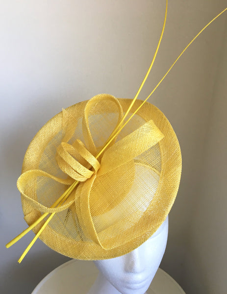 Lulu Yellow Fascinator, Kentucky Derby Hat, Fancy Yellow Hat, Spring Racing Headband, Wedding Hats for Women, Ladies Hats, Tea-Party Hat