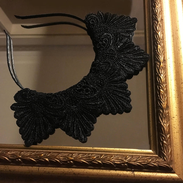 Loretta Black Embroidered Crown Headband, Black Headpiece, Spring Racing Fashion 2023, Black Derby Fascinator, Kentucky Derby Headband