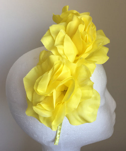 SALE item* Isabella Bright Yellow Flower Crown, Women's Kentucky Derby Fascinator, Spring Racing Fashion 2023, Derby Headband