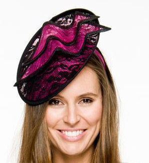 Caprice Teal Blue & Black Fascinator, Kentucky Derby Hat, Fancy Hat Teal, British Wedding Hat, Women's Tea Party Hat