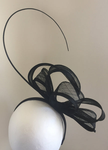 Cassey Black Fascinator, Black Derby Headband, Kentucky Derby Hat, Ladies Wedding Hat, Black Racewear, Tea Hat, Spring Racing Fashion 2023