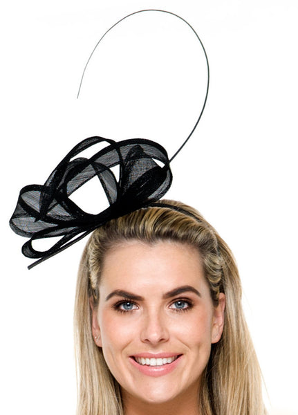 Cassey Black Fascinator, Black Derby Headband, Kentucky Derby Hat, Ladies Wedding Hat, Black Racewear, Tea Hat, Spring Racing Fashion 2023