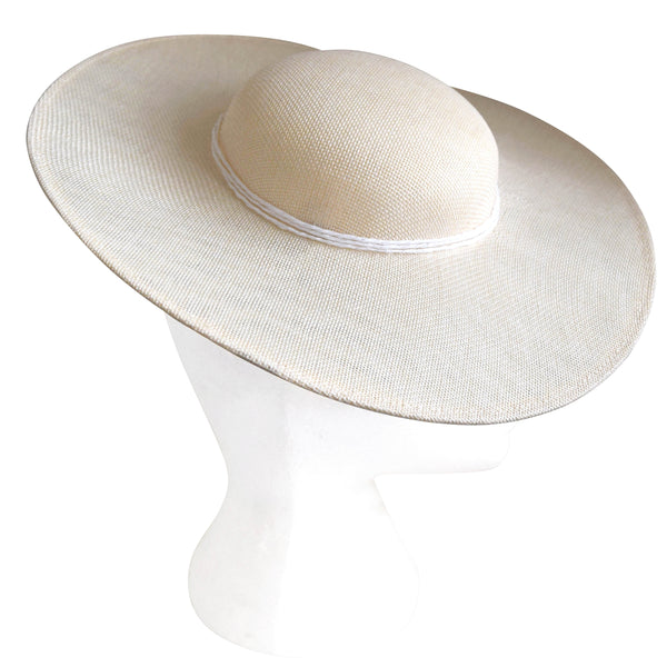 Adeline Cream & White Fascinator Hat with Headband, Tea-Party Fascinator,High Quality Derby Hat,Royal Wedding Hats for Women,Cream Millinery