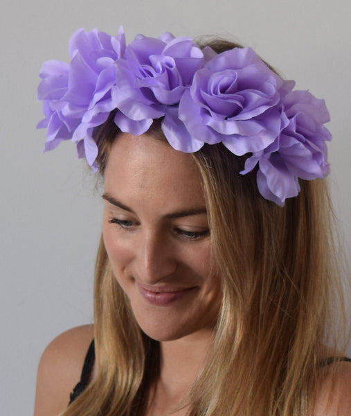 SALE item* Isabella Lilac Purple Flower Crown, Light Purple Fascinator, KY Oaks Headband, Purple Derby Headband, Ladies Tea-Party Headpiece