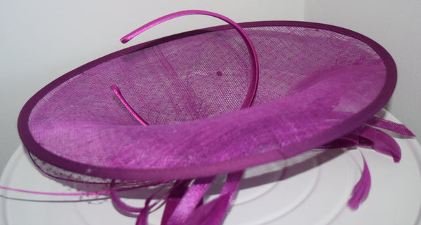 Lydia Purple Fascinator, Kentucky Derby Hat, Purple Oaks Fascinator, Millinery, Royal English Wedding Hat, Fancy Hat for Women, Saucer Fascinator