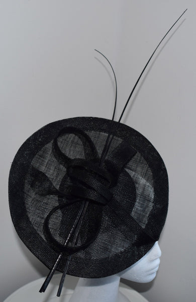 Lulu Black Fascinator, Kentucky Derby Fascinator, Fancy Black Hat, Royal Wedding Hat, Women's Spring Racing Headband, Tea-Party Hat
