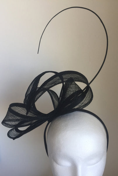Cassey Black Fascinator, Black Derby Headband, Kentucky Derby Hat, Ladies Wedding Hat, Black Racewear, Tea Hat, Spring Racing Fashion 2023