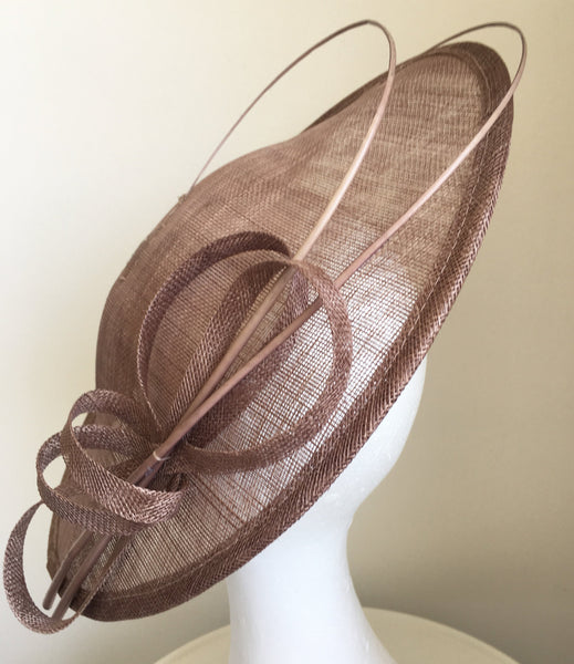 Lydia Taupe Fascinator Hatinator, Kentucky Derby Fascinator, Millinery, Saucer Hat, Tea-Party Hat, KY Oaks Fascinator, Royal Wedding Hats