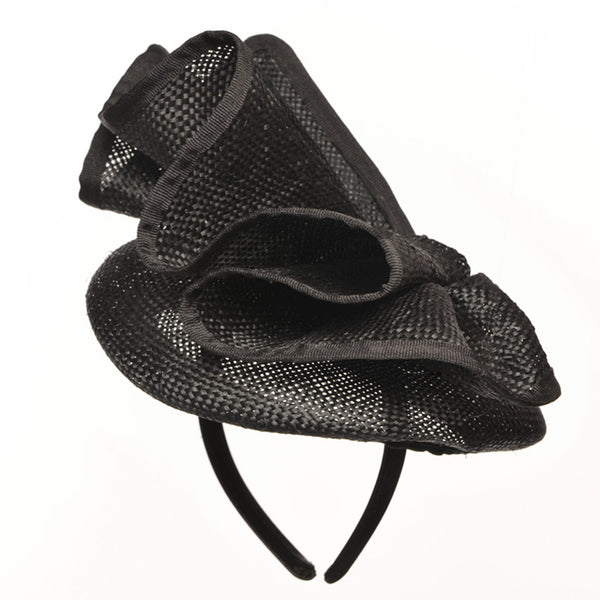 Lucy Black Straw Fascinator, Kentucky Derby Hat, Royal Wedding Hat, Fancy Hats for Women, Tea-Party Fascinator, Spring Racing Fashion 2023