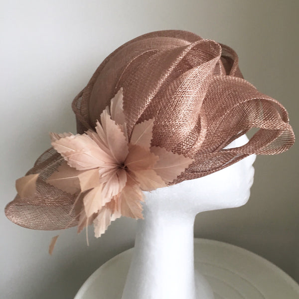 Anouk Taupe Fascinator Hat, Kentucky Derby Hat, KY Oaks Fascinator, Spring Racing Fashion 2023, Royal Wedding Hat, Tea-Party Millinery