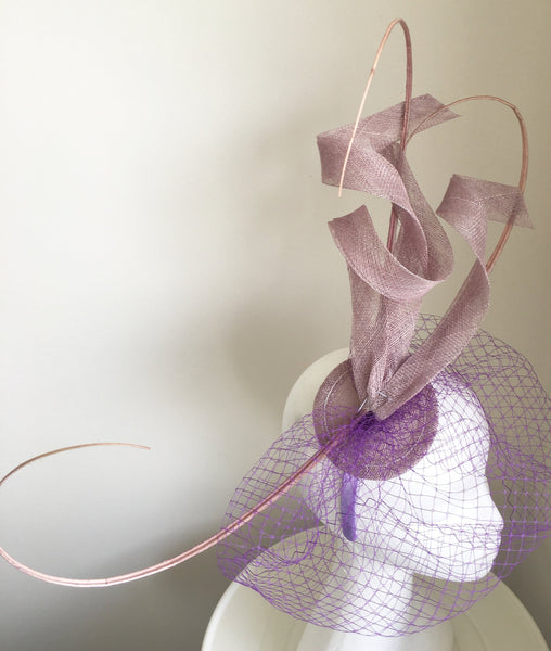 Issy Lilac Light Purple Fascinator, Kentucky Derby Fascinator, Oaks Headpiece, Spring Derby Headband, Lilac Millinery
