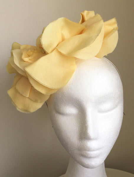 Madeline Sorbet Yellow Derby Fascinator, Butter Yellow Kentucky Derby Fascinator, Royal Hat Yellow, Tea-Party Headband, Derby Hats for Women