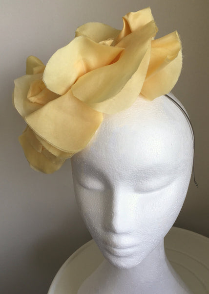 Madeline Sorbet Yellow Derby Fascinator, Butter Yellow Kentucky Derby Fascinator, Royal Hat Yellow, Tea-Party Headband, Derby Hats for Women