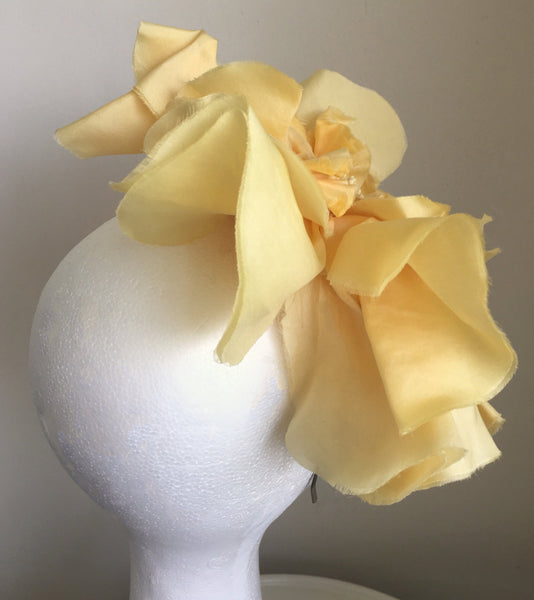Madeline Sorbet Yellow Derby Fascinator, Butter Yellow Kentucky Derby Fascinator, Royal Hat Yellow, Tea-Party Headband, Derby Hats for Women