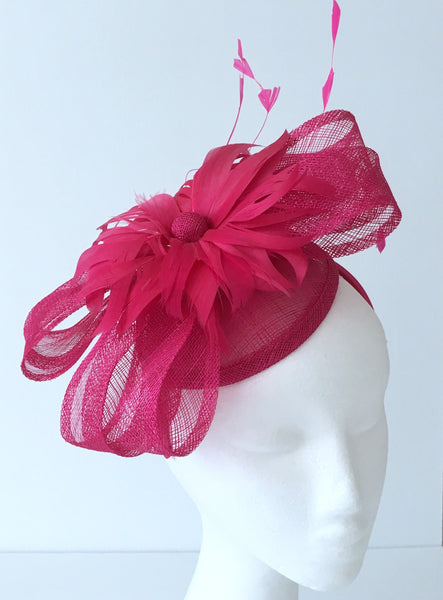 Felicity Bright Pink Fascinator, Kentucky Derby Fascinator Fuchsia, Royal Fascinator, Pink Racewear, Oaks Headband, Derby Fashion 2023
