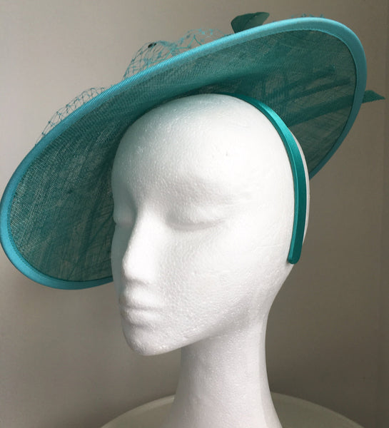 Lydia Teal Fascinator, Kentucky Derby Hat, Saucer Fascinator, Aqua Hat, Fancy Royal Wedding Hat, Women's Derby Hat, Tea Party Hat, Millinery