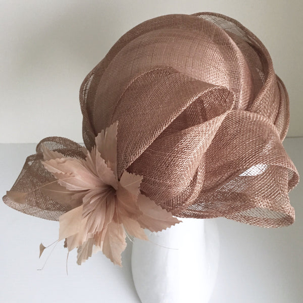 Anouk Taupe Fascinator Hat, Kentucky Derby Hat, KY Oaks Fascinator, Spring Racing Fashion 2023, Royal Wedding Hat, Tea-Party Millinery