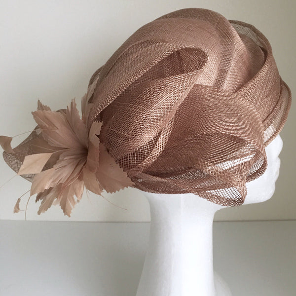 Anouk Taupe Fascinator Hat, Kentucky Derby Hat, KY Oaks Fascinator, Spring Racing Fashion 2023, Royal Wedding Hat, Tea-Party Millinery