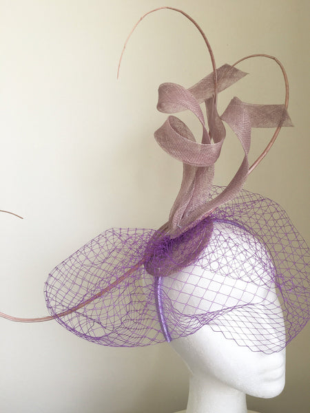 Issy Lilac Light Purple Fascinator, Kentucky Derby Fascinator, Oaks Headpiece, Spring Derby Headband, Lilac Millinery