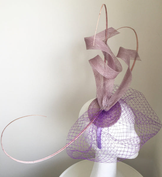 Issy Lilac Light Purple Fascinator, Kentucky Derby Fascinator, Oaks Headpiece, Spring Derby Headband, Lilac Millinery