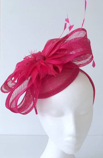 Felicity Bright Pink Fascinator, Kentucky Derby Fascinator Fuchsia, Royal Fascinator, Pink Racewear, Oaks Headband, Derby Fashion 2023