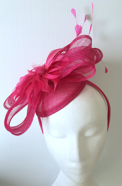 Felicity Bright Pink Fascinator, Kentucky Derby Fascinator Fuchsia, Royal Fascinator, Pink Racewear, Oaks Headband, Derby Fashion 2023